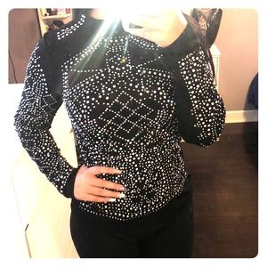 Mesh Blinged Out Shirt